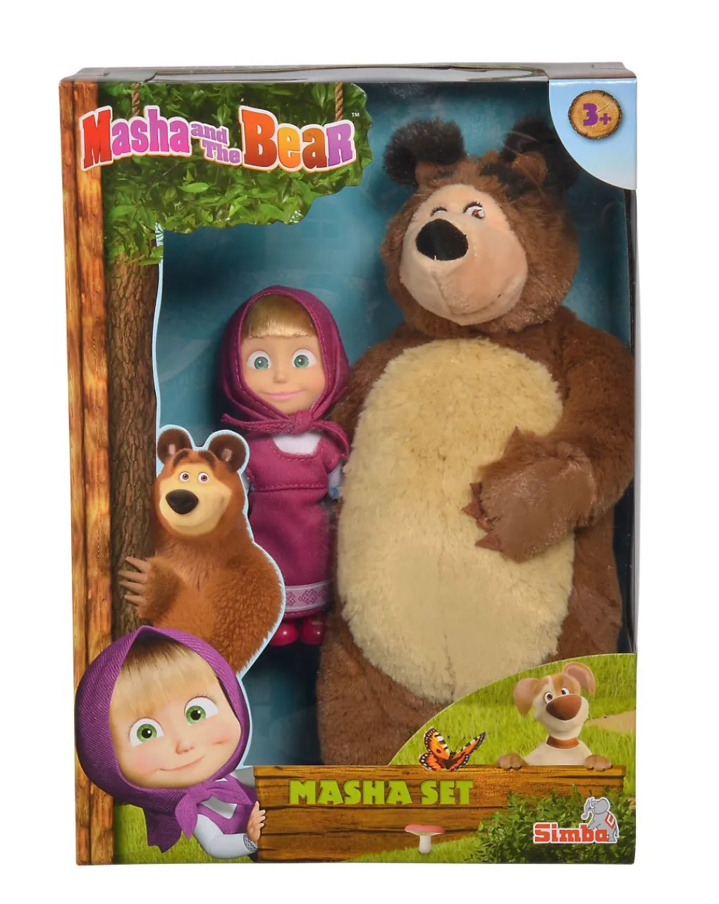Masha&Orso Bambole Personaggi E Accessori-Masha & Orso - Masha Minidoll Classica Con Orso Plush Cm 25 Con Personaggi E Playset