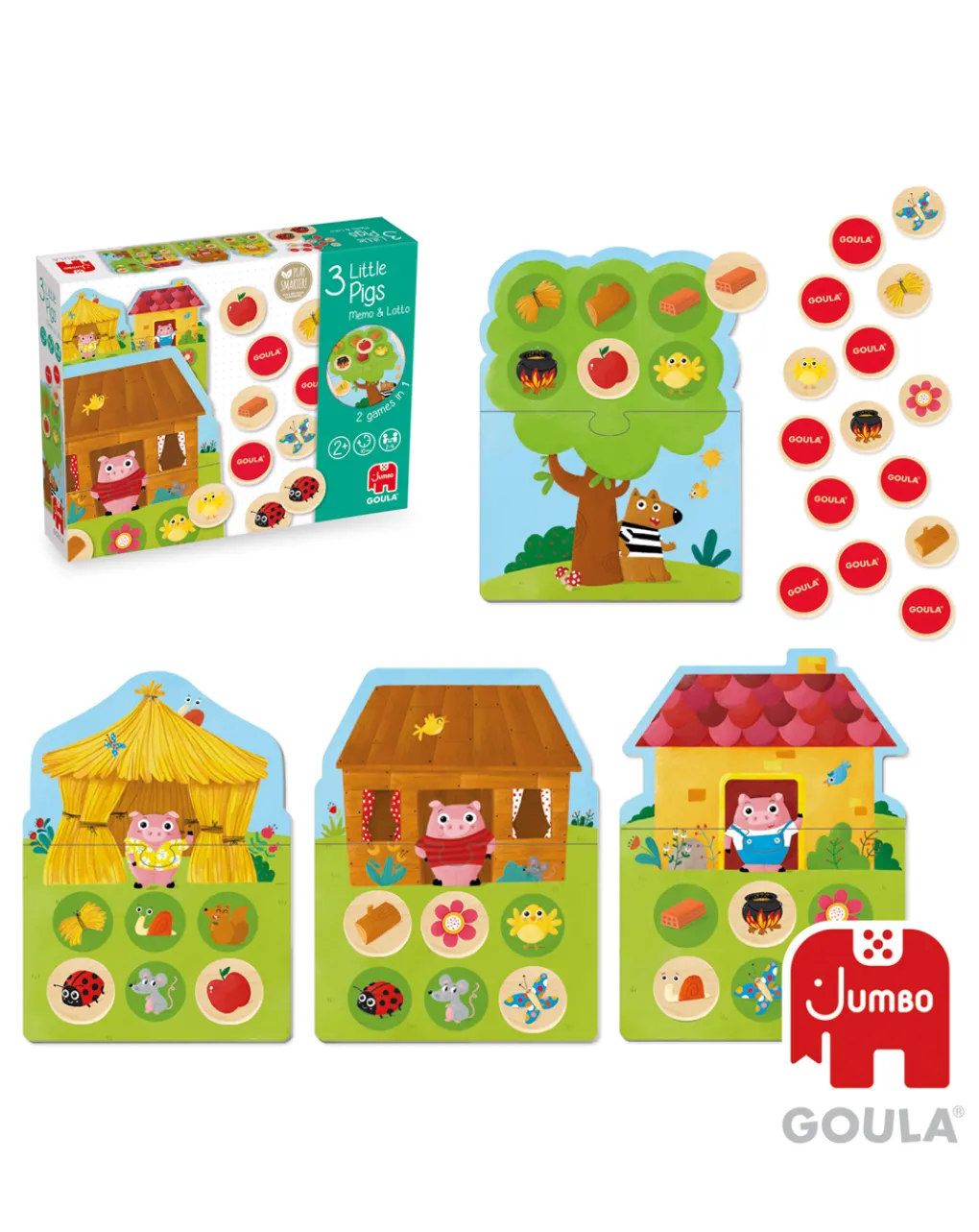 Goula Giochi Didattici-Memo Lotto I 3 Porcellini -