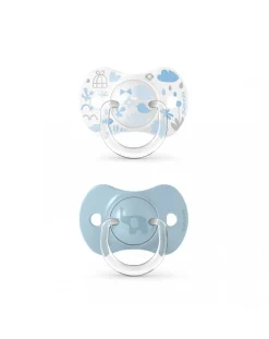Suavinex Succhietti-Memories Succhietto Silicone 6/18M Tettina Sx Pro 2Pz Azzurro