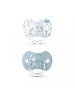 Suavinex Succhietti-Memories Succhietto Silicone 0/6M Tettina Sx Pro 2Pz Azzurro