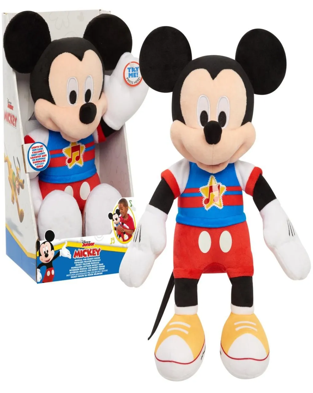 Mickey&minnie Pupazzi Peluche E Dou Dou-Mickey Peluche Musicale 28 Cm - Giochi Preziosi