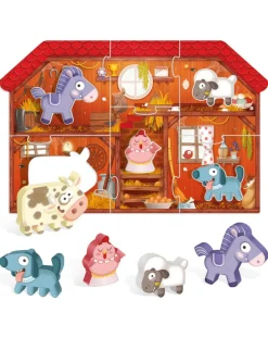 Headu Puzzle Per Bambini-Montessori First Puzzle The Farm. Un Gioco Per La Coordinazione Sensoriale 2/4 Anni -