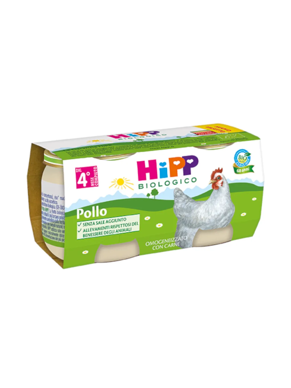Hipp Omogeneizzati Carne-Omogeneizzato Pollo 2X80G
