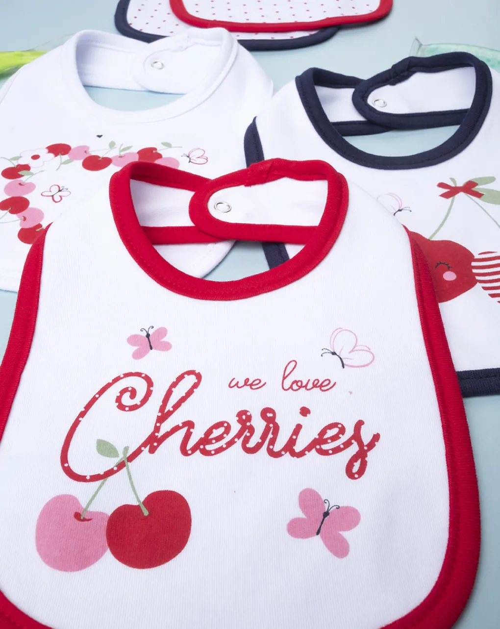 Prenatal Bavaglini-Pack 5 Bavaglini Girl "Cherries”