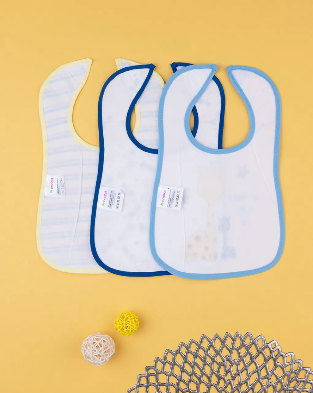 Prenatal Bavaglini-Pack 3 Bavaglini Grandi In Spugna Plastificati