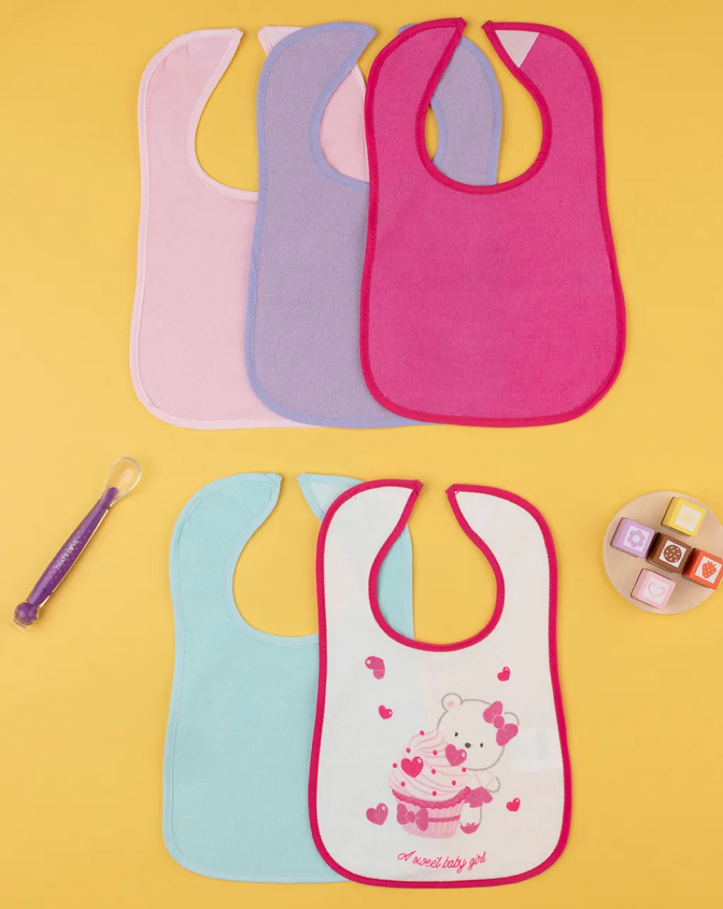 Prenatal Bavaglini-Pack 5 Bavaglini Grandi In Spugna Plastificati