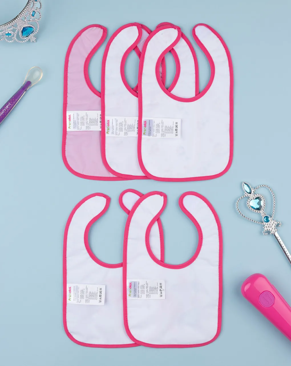 Prenatal Bavaglini-Pack 5 Bavaglini Spugna Bimba