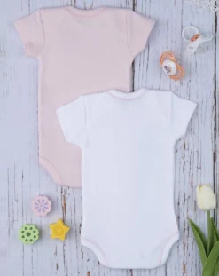 Prenatal Magliette E Body Intimi-Pack 2 Body Bimba Pink & White
