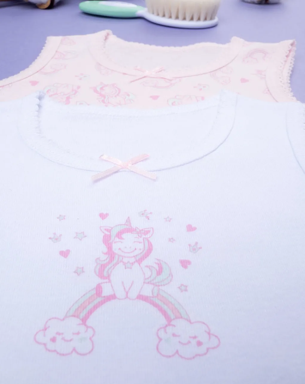 Prenatal Body Intimo E Calze-Pack 2 Body Costina Bimba "Unicorno”