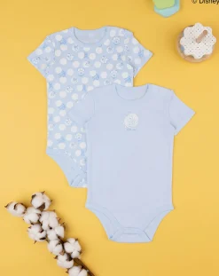 Prenatal Body Intimo E Calze-Pack 2 Body Costina Bimbo Azzurro