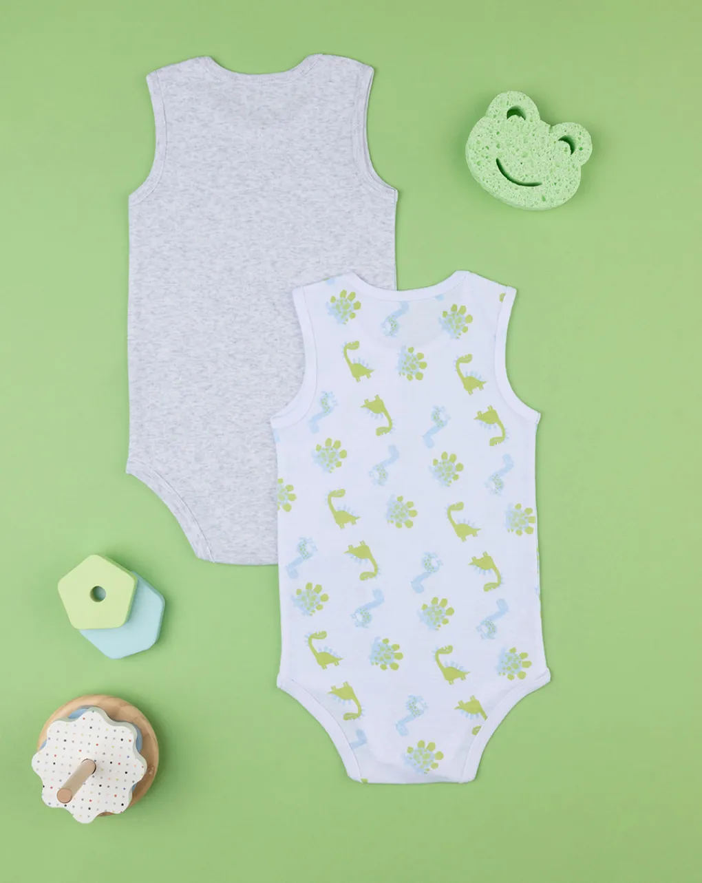 Prenatal Body Intimo E Calze-Pack 2 Body Costina Bimbo "Dinosauro”