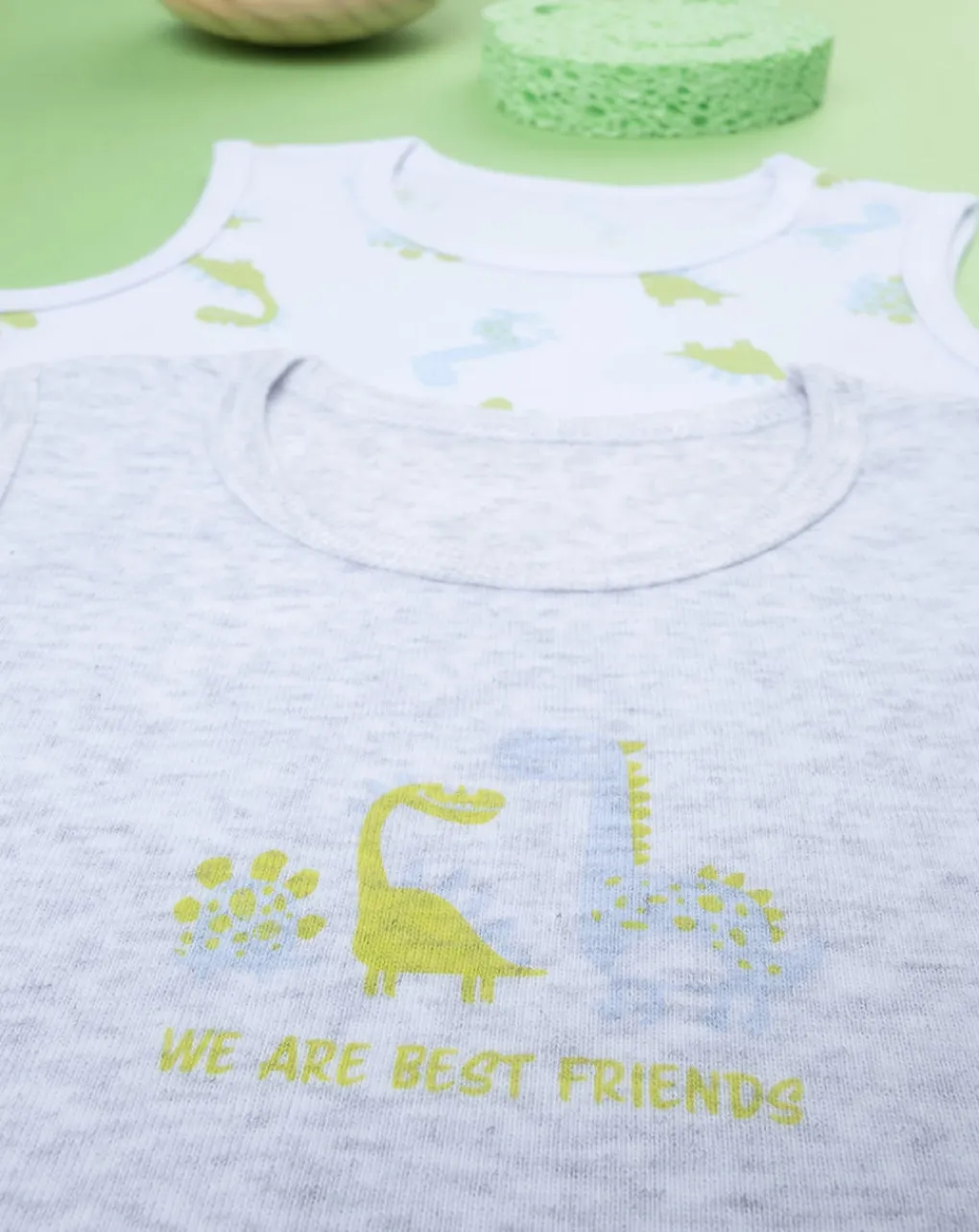 Prenatal Body Intimo E Calze-Pack 2 Body Costina Bimbo "Dinosauro”
