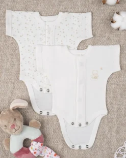 Prenatal Prematuri-Pack 2 Body Felpati "Stelline” Oeko-Tex