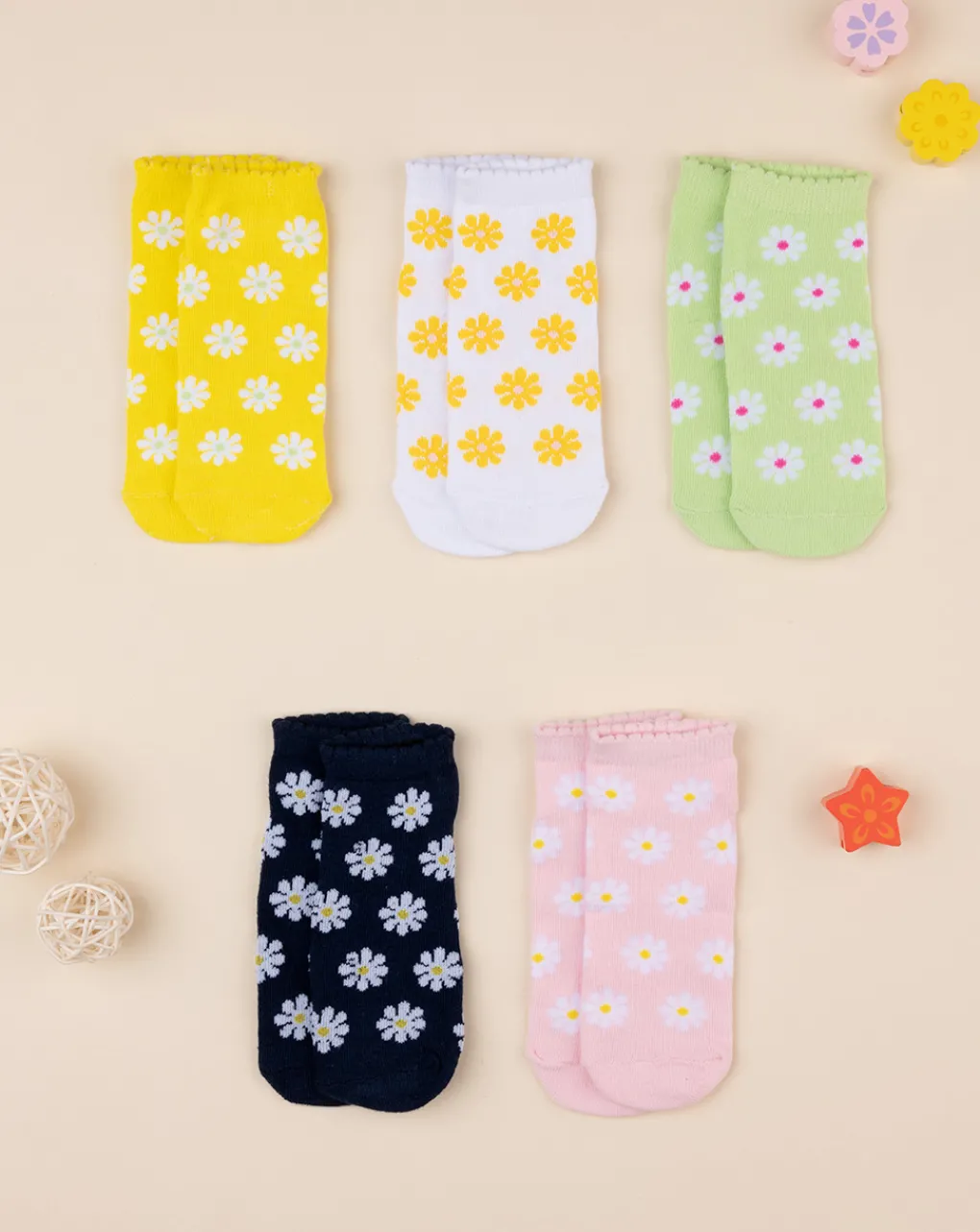 Prenatal Intimo E Calze-Pack 5 Calze Bambina Margherite