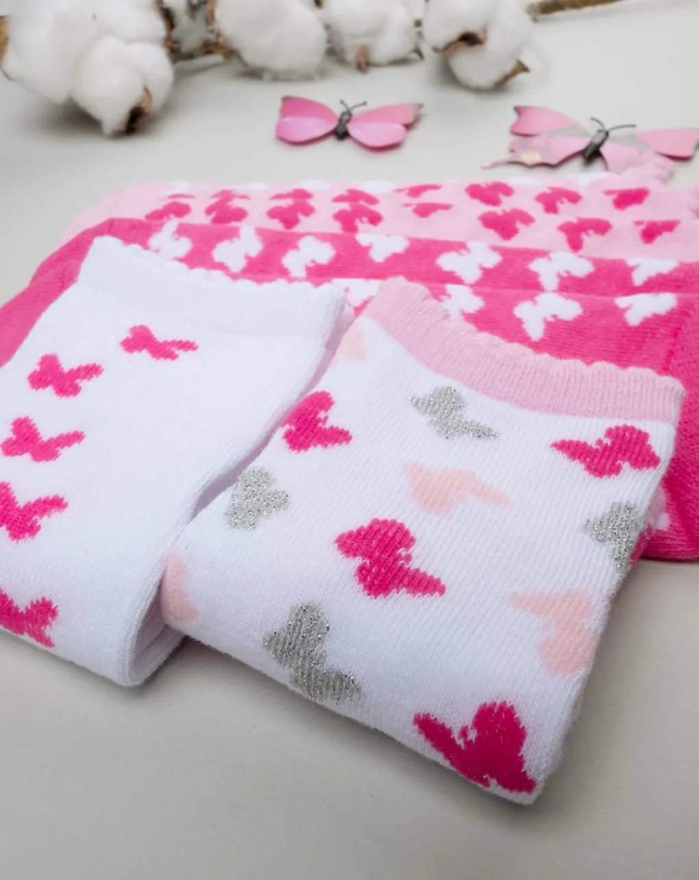 Prenatal Intimo E Calze-Pack 5 Calze Corte Bambina "Farfalle”