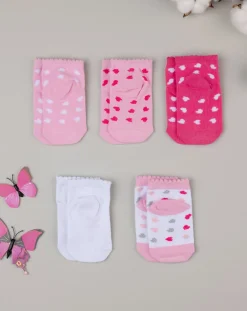 Prenatal Body Intimo E Calze-Pack 5 Calze Corte Bimba Cuori E Righe
