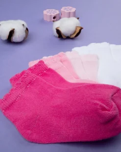 Prenatal Body Intimo E Calze-Pack 5 Calzine Bimba Bianche E Rosa