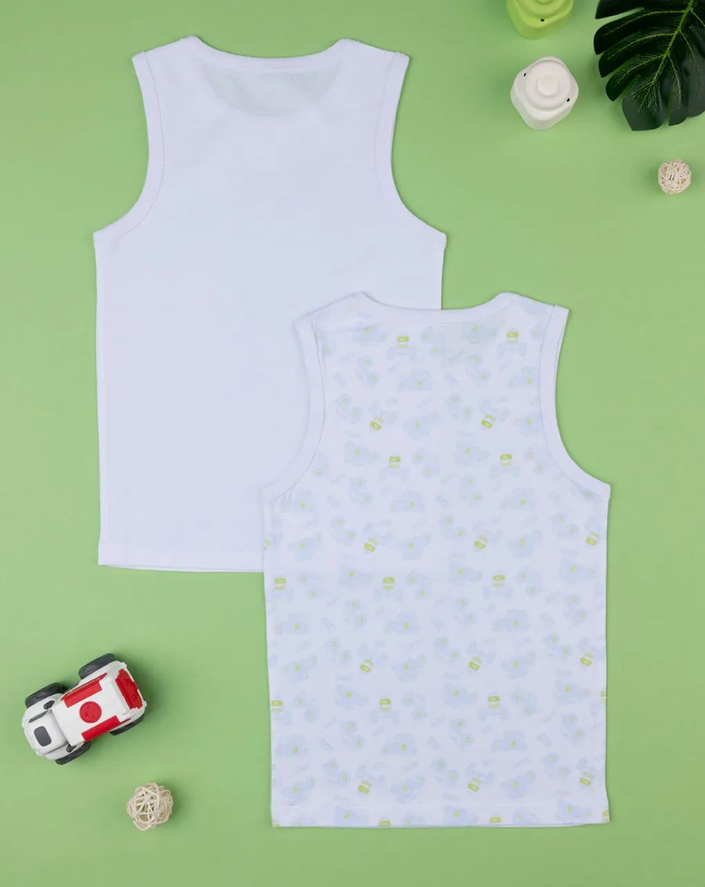 Prenatal Intimo E Calze-Pack 2 Canotte Bambino Jersey Stratch Oeko-Tex