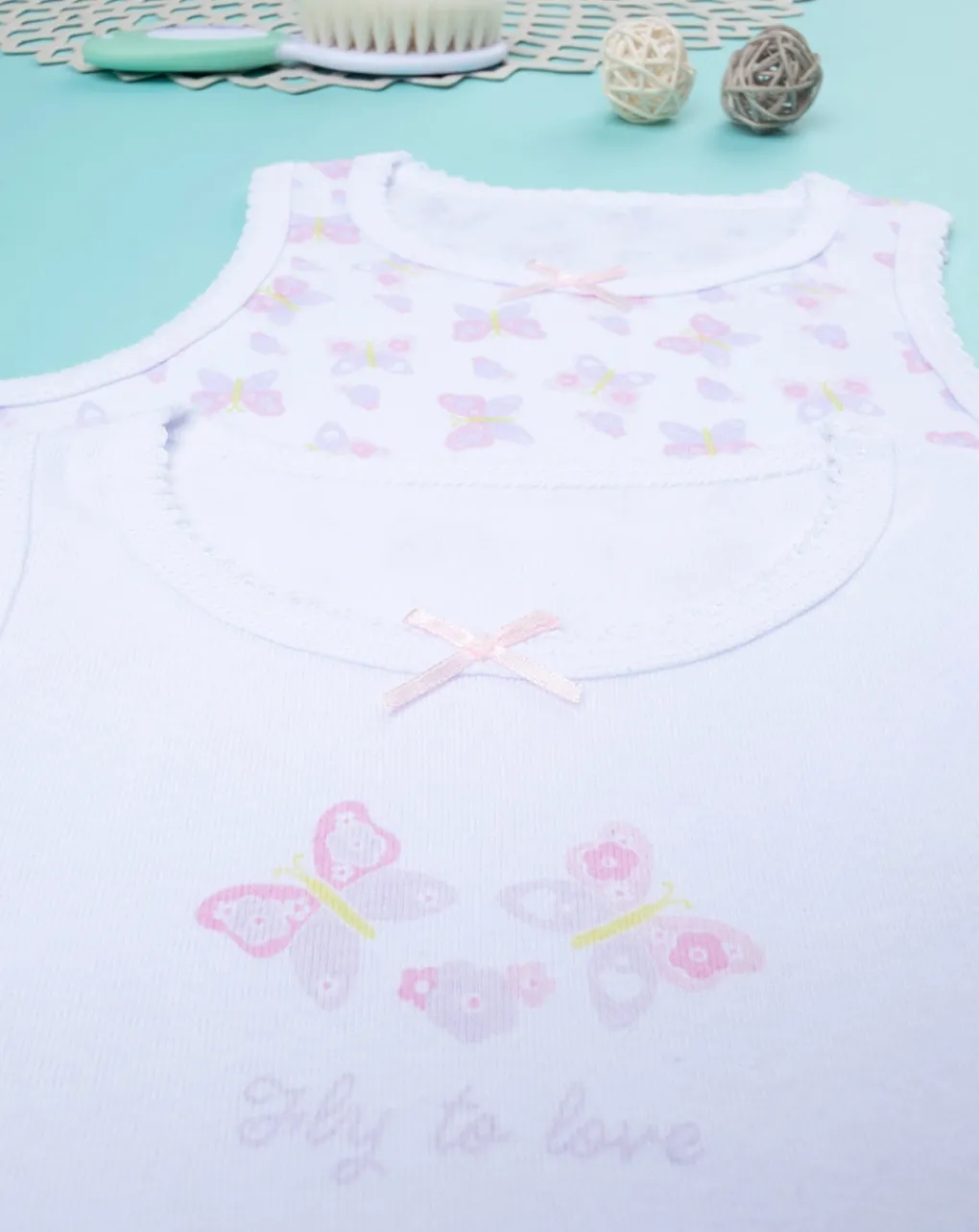 Prenatal Intimo E Calze-Pack 2 Canotte Bimba "Farfalle”