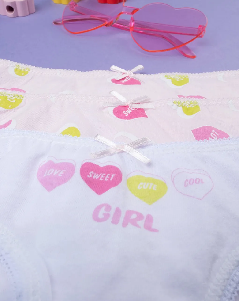Prenatal Intimo E Calze-Pack 3 Slip Bambina Cuori