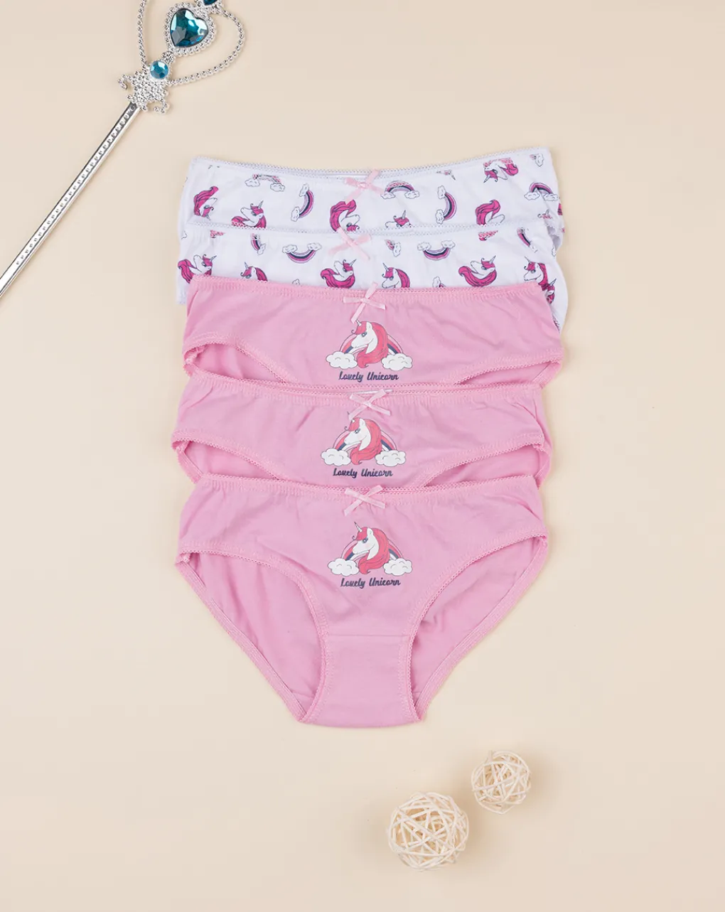 Prenatal Intimo E Calze-Pack 5 Slip Bambina Unicorni
