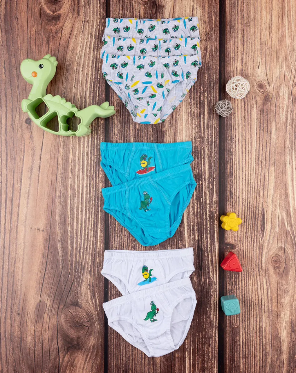 Prenatal Body Intimo E Calze-Pack 7 Slip Bimbo Dinosauri