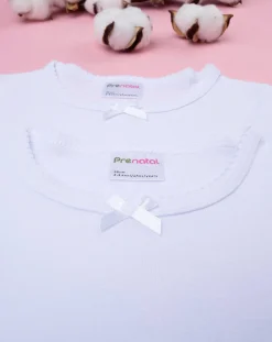 Prenatal Magliette E Camicie-Pack 2 T-Shirt Intime Bambina Manica Corta Con Bordo Croquette