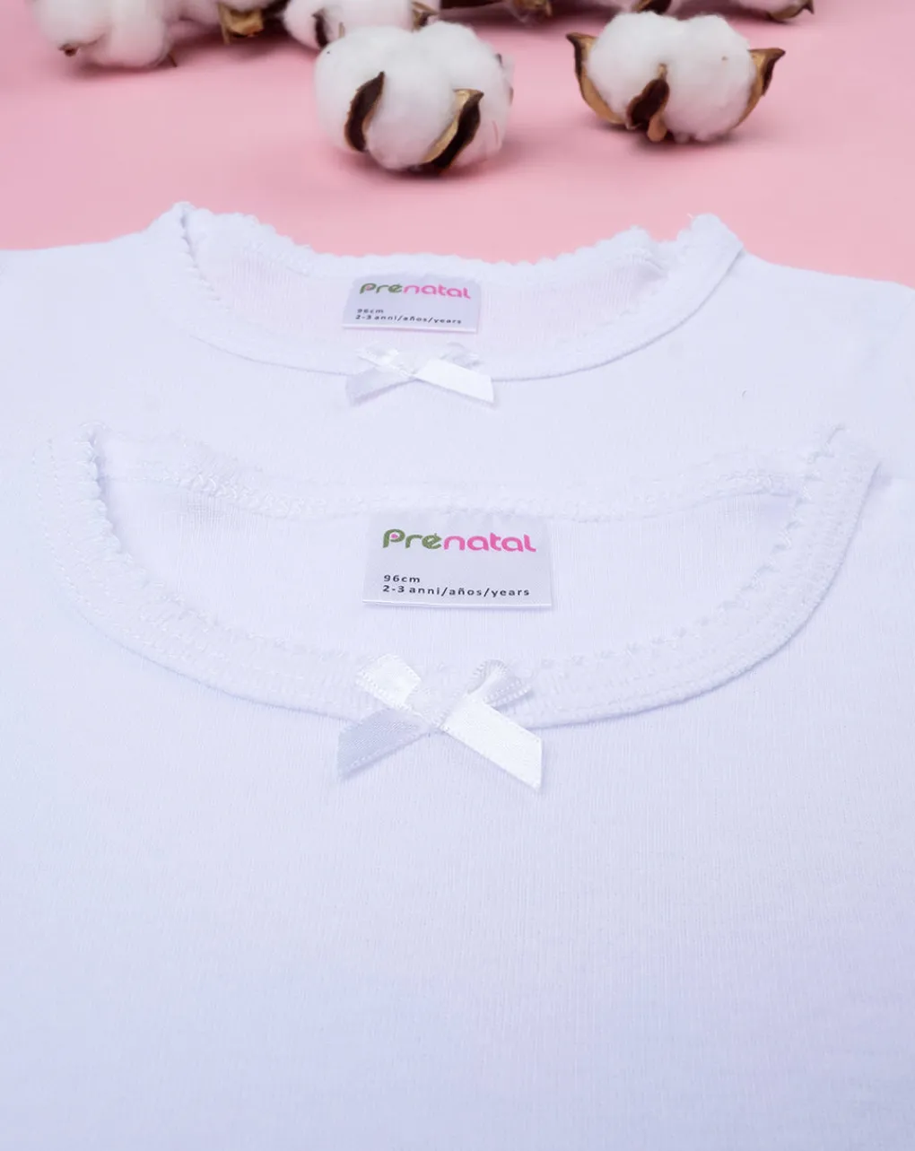 Prenatal Magliette E Camicie-Pack 2 T-Shirt Intime Bambina Manica Corta Con Bordo Croquette