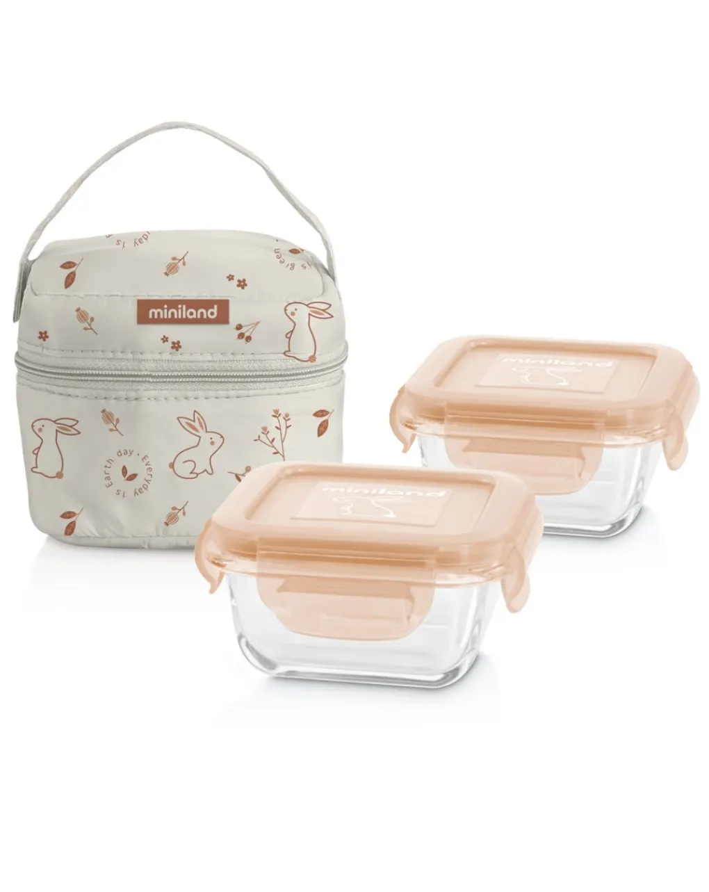 Miniland Thermos E Contenitori Pappa-Pack-2-Go Natursquare Bunny