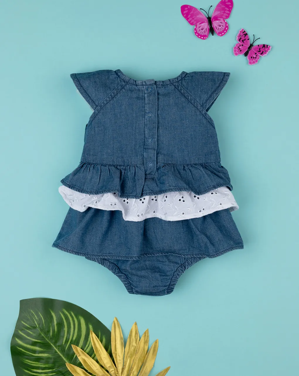 Prenatal Abiti Completi E Tutine-Pagliaccetto Chambray Bimba Denim