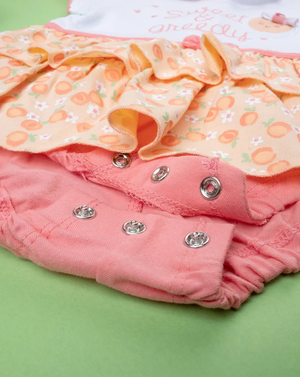 Prenatal Abiti Completi E Tutine-Pagliaccetto Corto Bimba In Jersey Con Balze