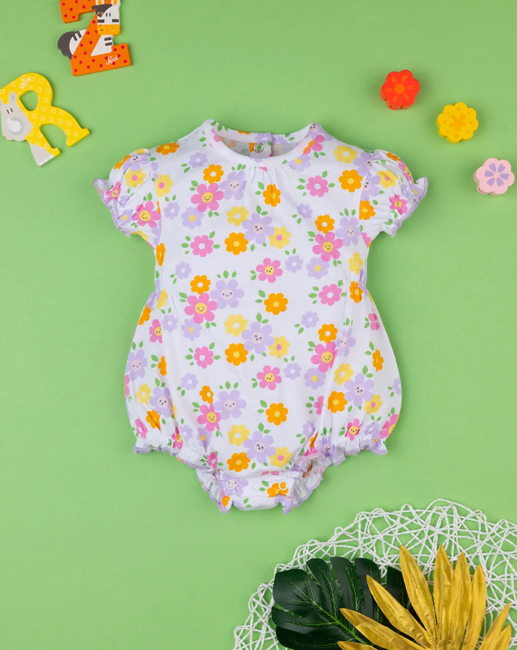 Prenatal Abiti Completi E Tutine-Pagliaccetto Jersey Bimba "Fiori”