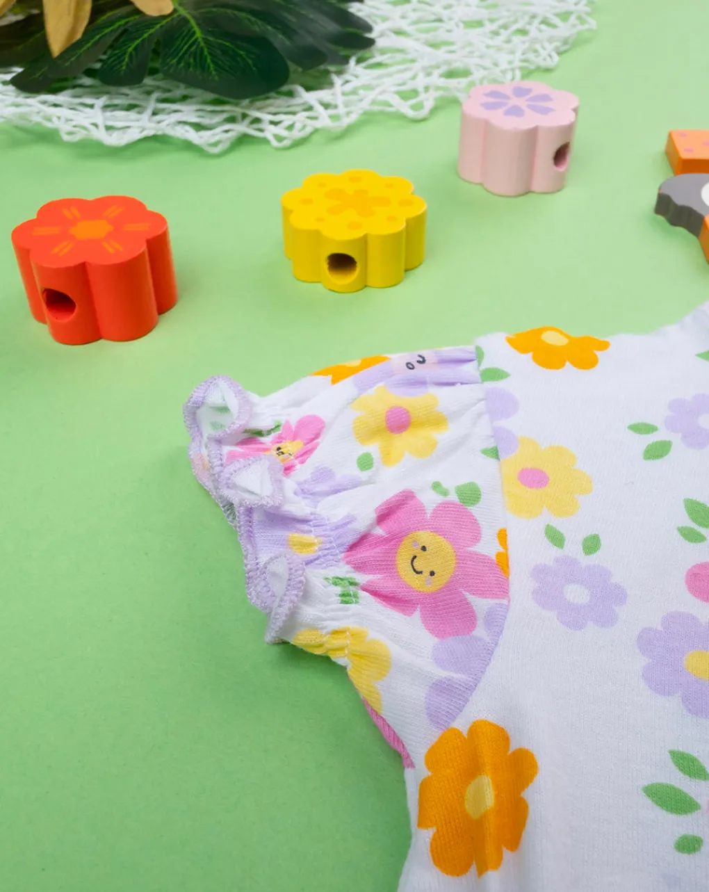 Prenatal Abiti Completi E Tutine-Pagliaccetto Jersey Bimba "Fiori”