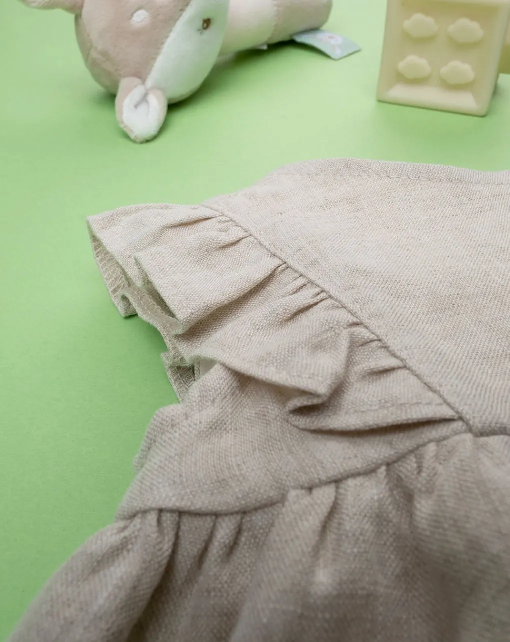 Prenatal Abiti Completi E Tutine-Pagliaccetto Lino Bimba Beige