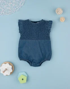 Prenatal Abiti Completi E Tutine-Pagliaccetto Neonata Chambray Con Frill