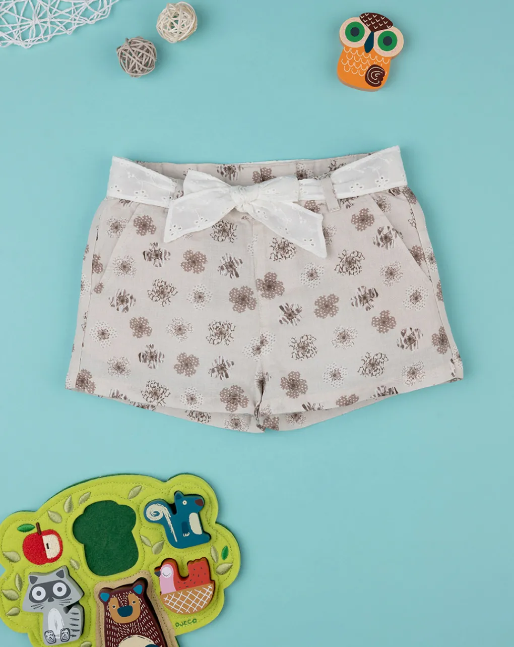 Prenatal Jeans Pantaloni E Salopette-Pantaloncino Bambina Lino Animalier Chic