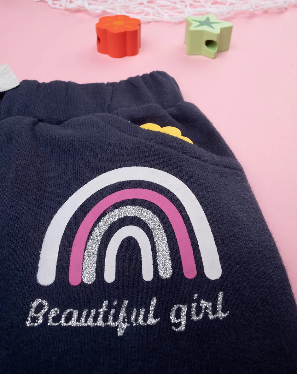 Prenatal Jeans Pantaloni E Salopette-Pantalone Bambina In Felpa Blu Scuro