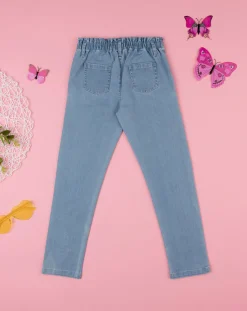 Prenatal Jeans Pantaloni E Salopette-Pantalone Bimba Denim "Farfalle”