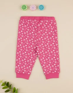 Prenatal Pantaloni E Salopette-Pantalone Bimba Fucsia "Cuori”