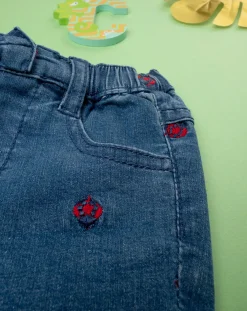 Prenatal Jeans Pantaloni E Salopette-Pantalone Denim Bimba Blu/Rosso