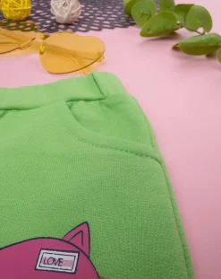 Prenatal Jeans Pantaloni E Salopette-Pantalone Felpato Bimba Verde