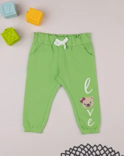 Prenatal Jeans Pantaloni E Salopette-Pantalone French Terry Bimba Verde
