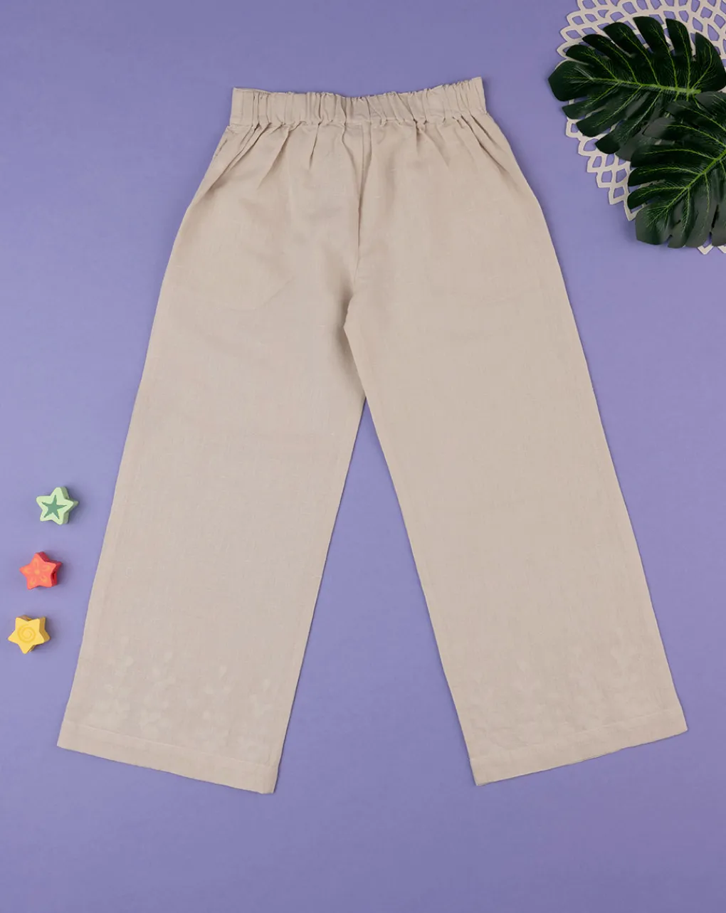 Prenatal Jeans Pantaloni E Salopette-Pantalone Lino Bimba Beige