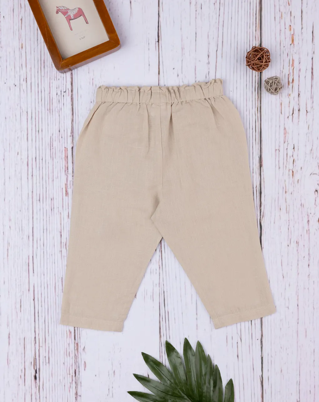 Prenatal Jeans Pantaloni E Salopette-Pantalone Lino Bimba Beige