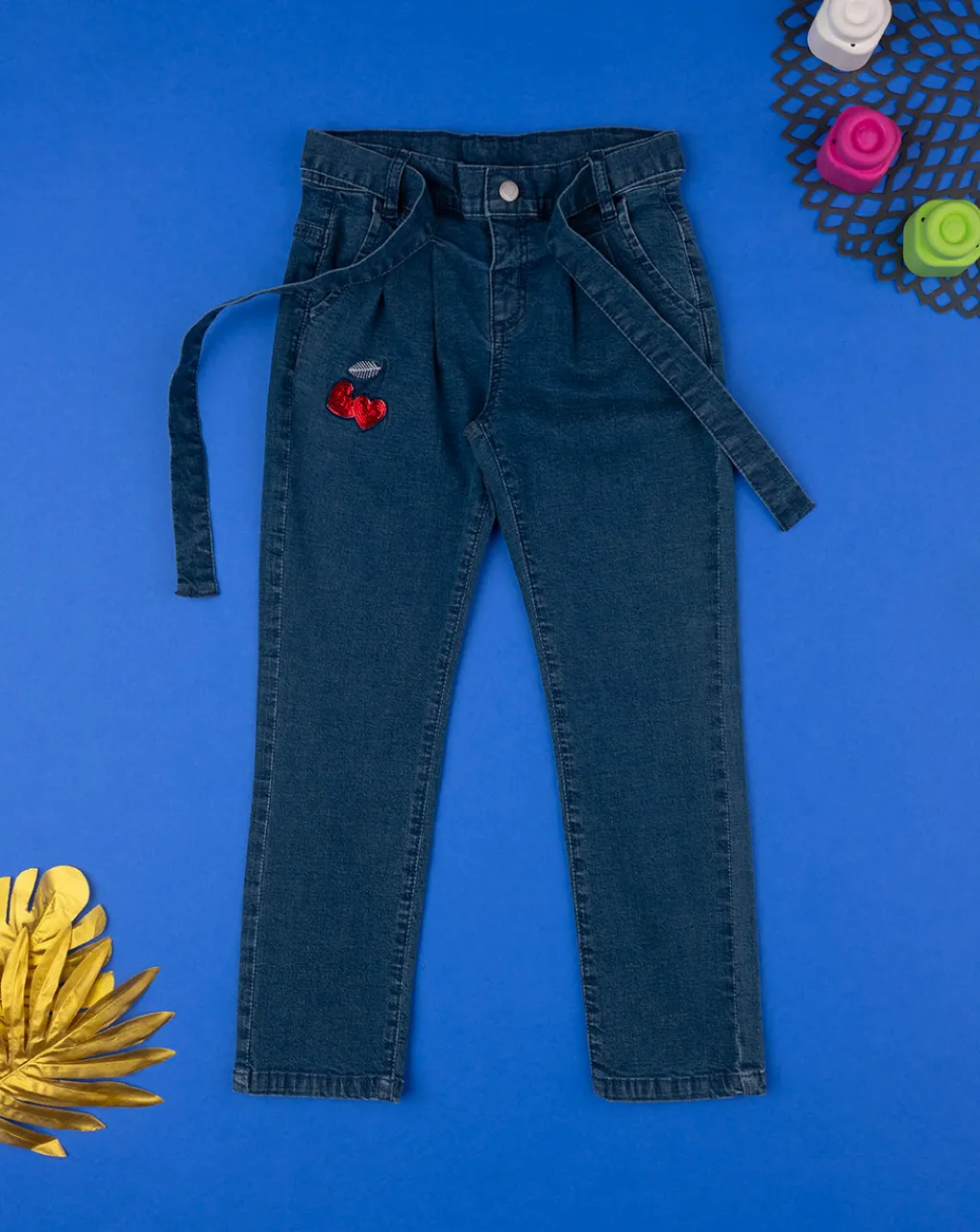 Prenatal Jeans Pantaloni E Salopette-Pantalone Lungo Bambina Denim Red And Blue