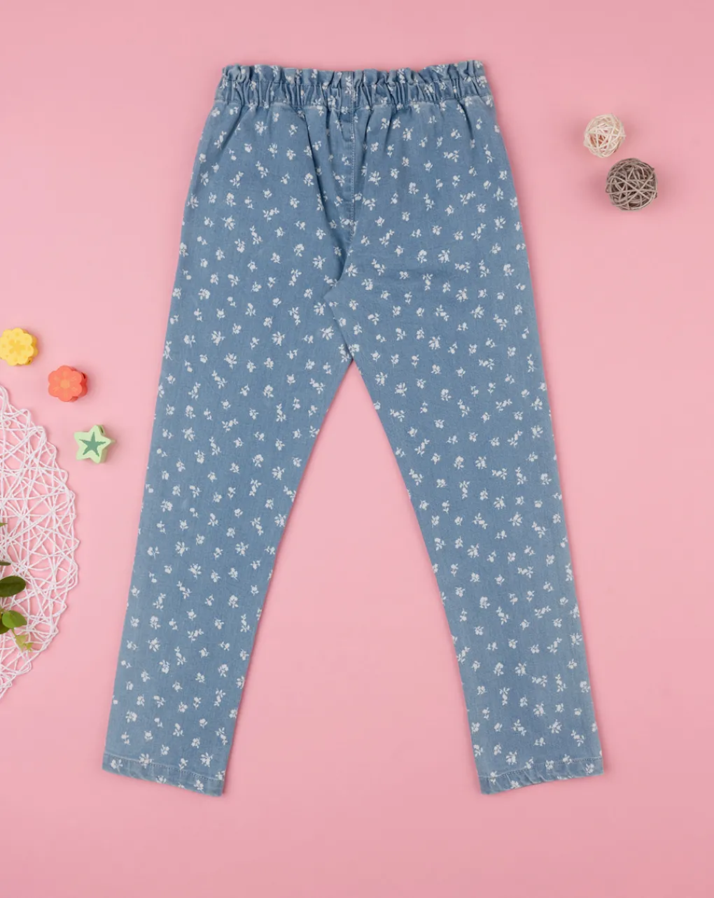 Prenatal Jeans Pantaloni E Salopette-Pantalone Lungo Bambina Tencel Con Fantasia Allover