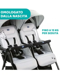 Chicco Gemellari-Passeggino Gemellare Ohlala Twin Silver Cat