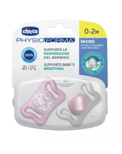 Chicco Succhietti-Physioforma Micro Pink Silicone 0-2 Mesi 2 Pezzi -