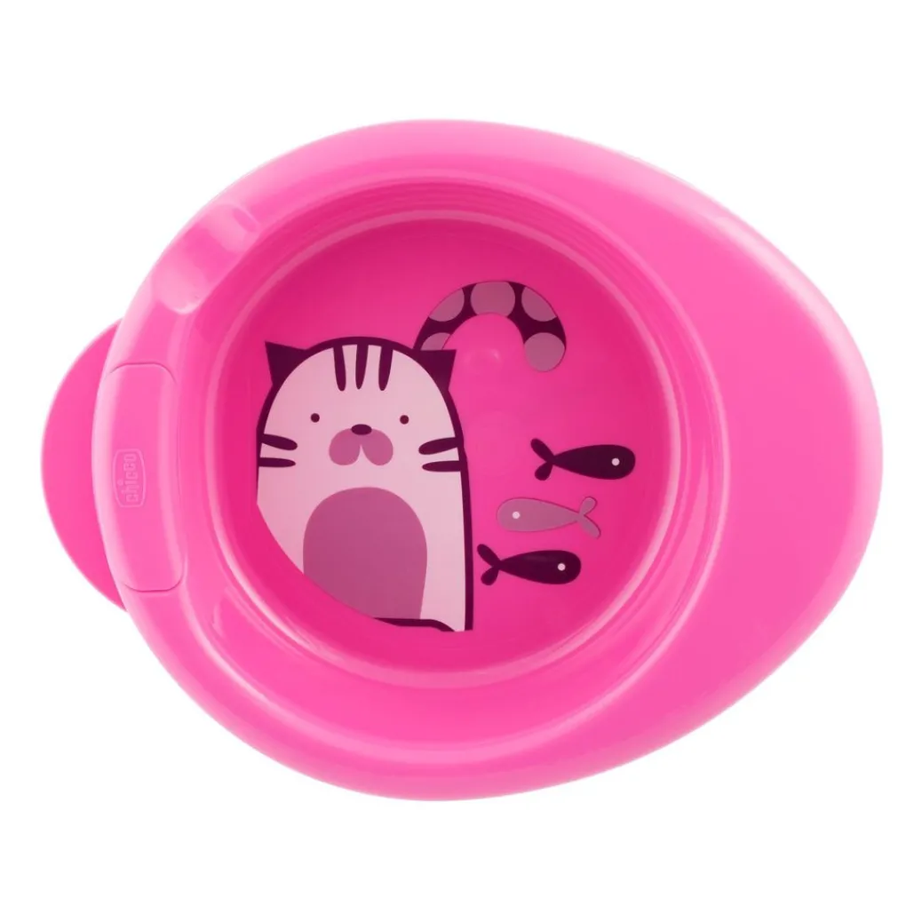 Chicco Piatti E Posate-Piatto Pappa Calda 6M+ Rosa