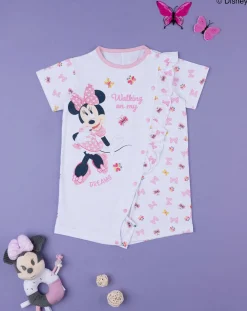 Prenatal Pigiami-Pigiama Bimba "Minnie” Bianco/Rosa